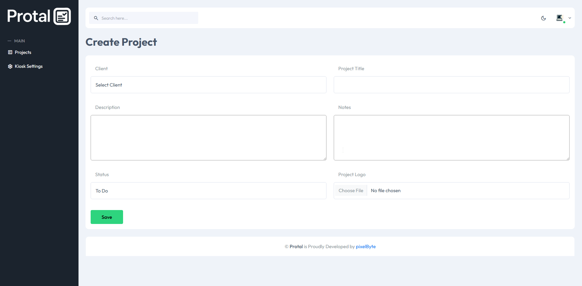 Kiosk Mode Screenshot