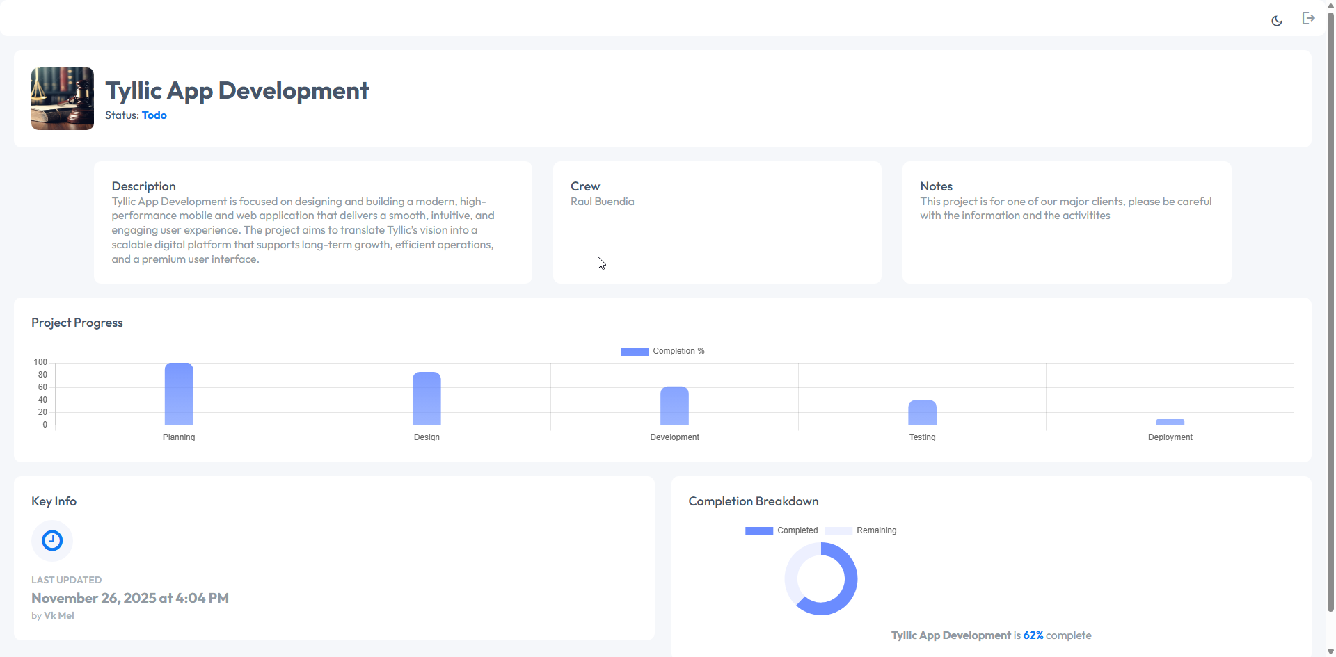 Project Progress Screenshot